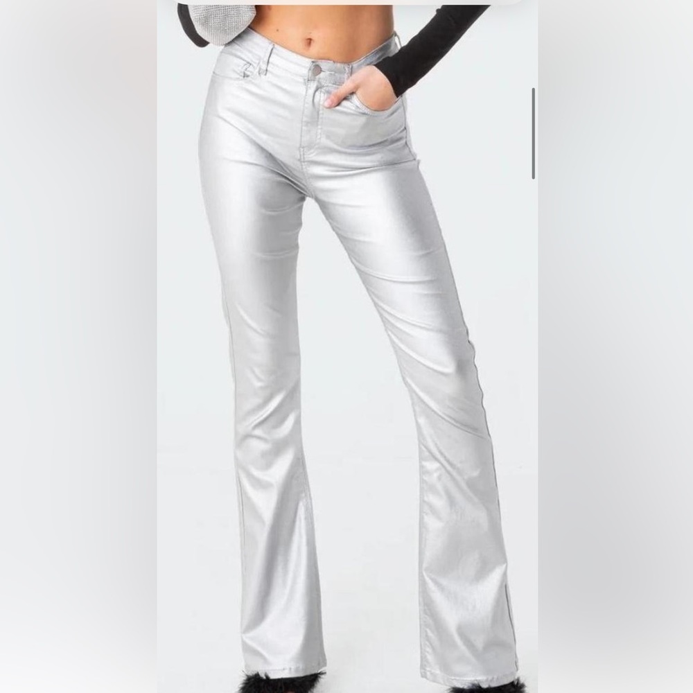Edikted Silver Leather pants